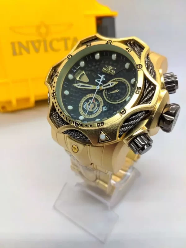 Relógio invicta Reserve Venon Dourado/Preto c/caixa premium - Image 4