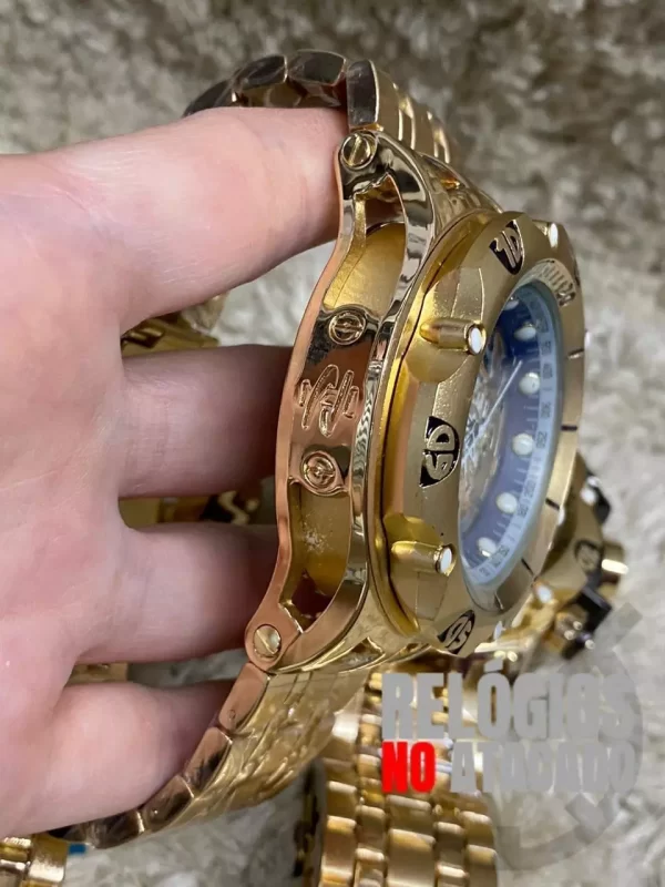 Relógio Masculino Invicta Venon Skeleto 2023 Dourado Com Fundo Preto PC - Image 6